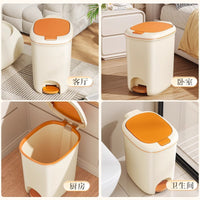 Dual-Opening Pedal Trash Can with Press-Top Lid for Home and Office