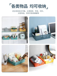 Stackable Plastic Desktop Storage Bins for Snacks, Toys, and Office Supplies