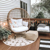 Outdoor Rattan Bird's Nest Sofa Chair for Patio Balcony Garden