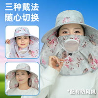 Summer Breathable Sun Protection Hat with Neck Flap for Outdoor Activities