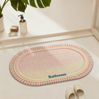 Diatomaceous Earth Absorbent Non-Slip Bathroom Mat with Linen Feel, Quick Dry Floor Mat for Home