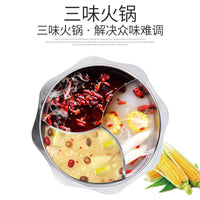 Extra Thick Stainless Steel Octagonal Hot Pot with Dividers for Induction Cooktops