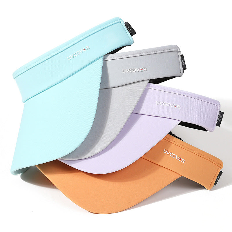 UPF50+ Sun Protection Visor Hat for Men and Women, Breathable Empty Top Running Cap with Wide Brim