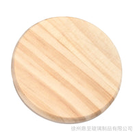 Pine Wood Lid for Silicone Cups, Mugs, and Storage Jars - Round or Straight Edge