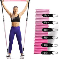 Yoga Pilates Bar Kit with Resistance Bands, Portable Workout Stick for Home Gym, TPE Material, 180 lbs Resistance