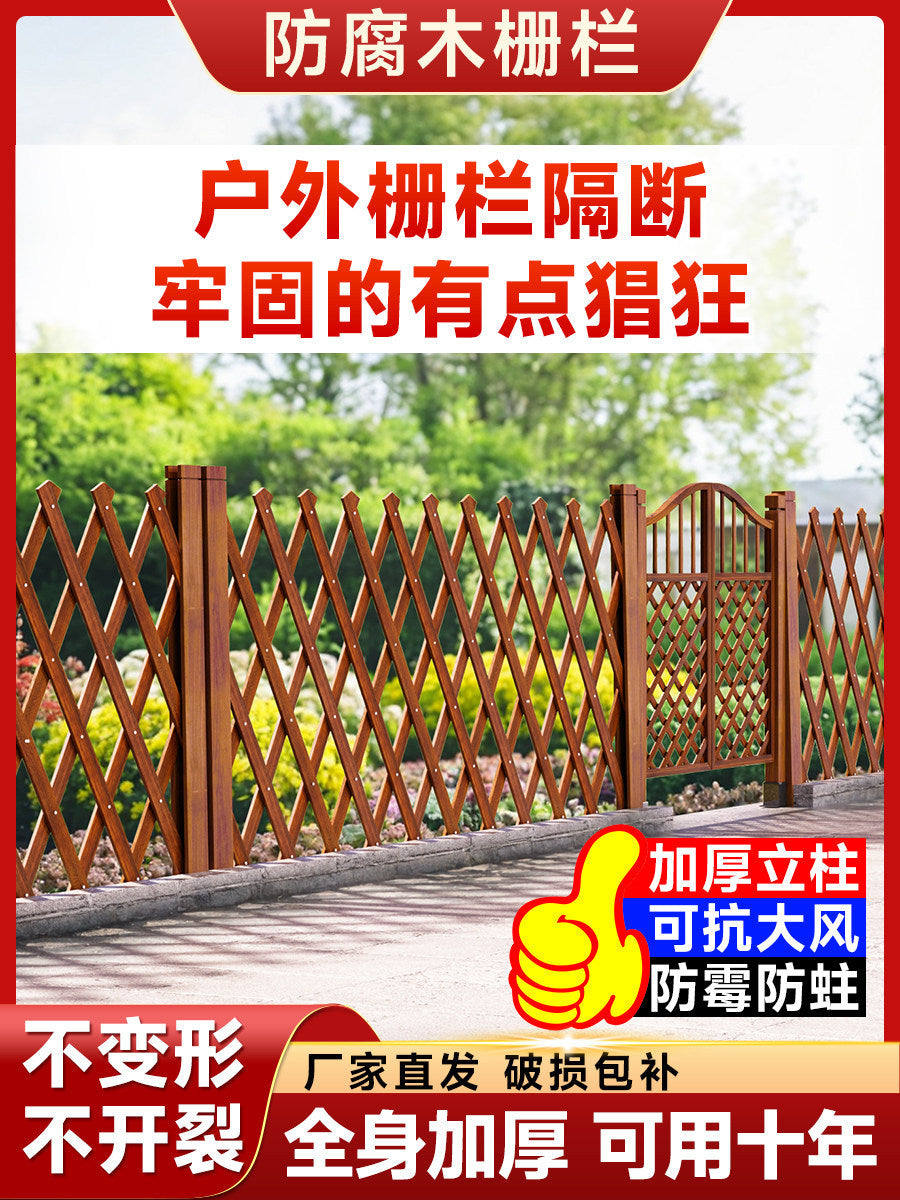 Expandable Wooden Garden Fence Trellis for Outdoor Yard and Pet Enclosure