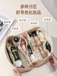 Portable Cosmetic Bag for Women, Large Capacity Travel Toiletry Organizer, Waterproof Makeup Pouch with Elegant Design