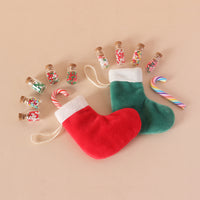 Mini Christmas Stocking Candy Jar Gift Set with DIY Accessories for Doll Decoration