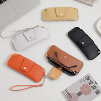 Creative Neck-Mounted Glasses Pouch Portable Leather Sunglasses Case