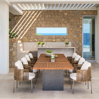 Outdoor Teak Woven Rattan Bar Table and Chairs Set for Patio Garden Balcony