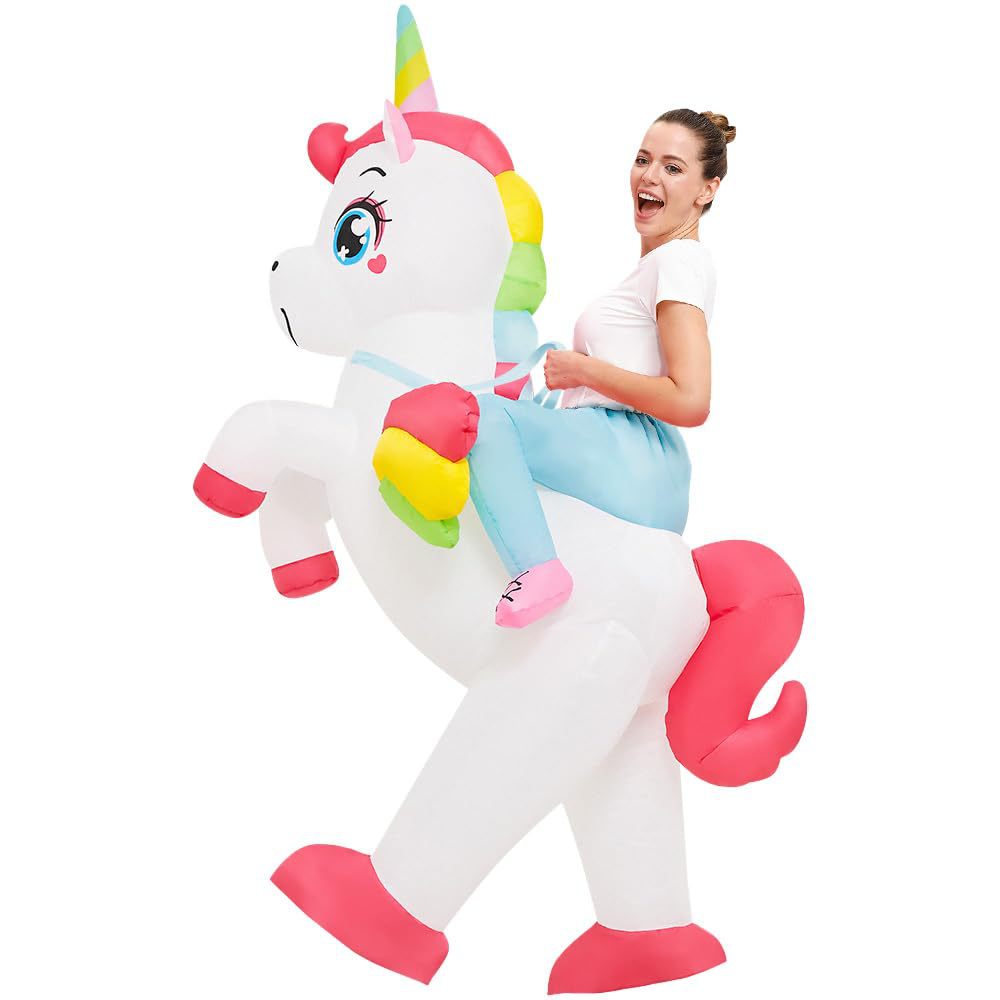 Inflatable Unicorn Rainbow Wing Costume for Adults and Kids - Halloween Cosplay & Performance