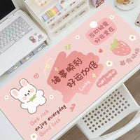 Cartoon Bear Large Desk Mat for Office and Gaming, Cute Keyboard and Mouse Pad, Desktop Protector for Girls
