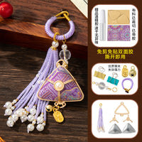 Dragon Boat Festival Song Brocade Zongzi DIY Alloy Tassel Keychain for Car & Bag