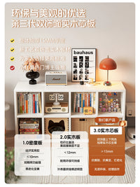 Solid Wood 8-Cube Storage Shelf Bookcase for Kids and Home, Floor Standing Display Cabinet