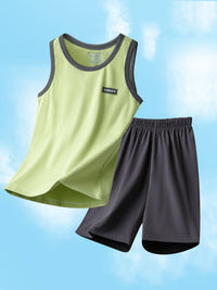 Boys' Cotton Sleeveless Pajama Set for Summer, Thin Breathable Homewear for Kids