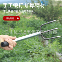 Steel Rake Garden Cultivator Hand Tool for Soil Loosening and Harvesting