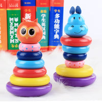 Wooden Rainbow Stacking Tumbler Toy for Babies, Early Education Animal Stacker
