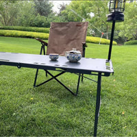 Large Semi-Automatic Hydraulic Folding Camping Table for Outdoor Picnics and Stalls, Thickened Aluminum Alloy