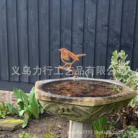 Metal Rusty Bird Silhouette Garden Art Sculpture Outdoor Yard Decor