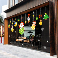 Christmas Window Clings Santa Claus Snowflake Decals Static Stickers for Holiday Decoration