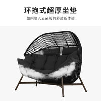 Outdoor Patio Wicker Sofa Waterproof Sun-Resistant Rattan Garden Leisure Chair