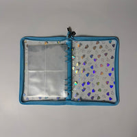 A5 Laser Heart Zipper Binder for Stickers and Cards, 6-Hole Loose-Leaf Notebook