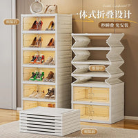 Foldable Clear Shoe Storage Box with Lid - Stackable & Easy Assembly for Home Organization