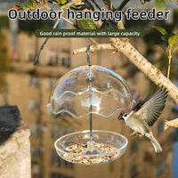 Outdoor Hanging Umbrella Bird Feeder - Weatherproof Plastic for Wild Birds