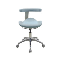 Ergonomic Saddle Stool with Backrest for Dental, Salon, Lab, and Office Use