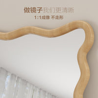 Nalance Irregular Cloud Wave Full Length Mirror for Dressing Room, Wall-Mounted or Freestanding