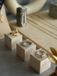 Jewelry Display Tray Velvet Fabric Stone Props for Retail Store and Photography