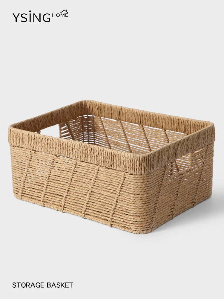 Handwoven Storage Basket for Home Organization, Desktop Sundries, and Clothing Storage