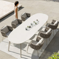 Nordic Outdoor Rattan Dining Set, Balcony Patio Garden Furniture, Weatherproof Table and Chairs
