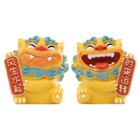 Chinese Style Lion God Resin Ornament for Home Decor and Souvenir