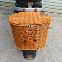 Universal Reinforced Electric Bicycle Rear Basket with Lid for Shopping and Storage