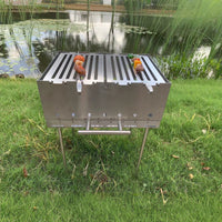 Portable Briefcase Style Folding Charcoal BBQ Grill for Outdoor Camping and Patio Use