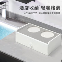 Hotel Faux Leather Organizer Tray for Remote Controls, Tissues, and Toiletries