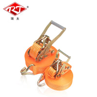 Heavy-Duty Ratchet Tie Down Strap with Double Hooks for Cargo Securement