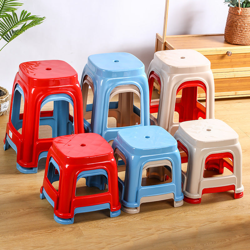 Stackable Thickened Plastic Stool for Adults and Children, Household High and Low Stools