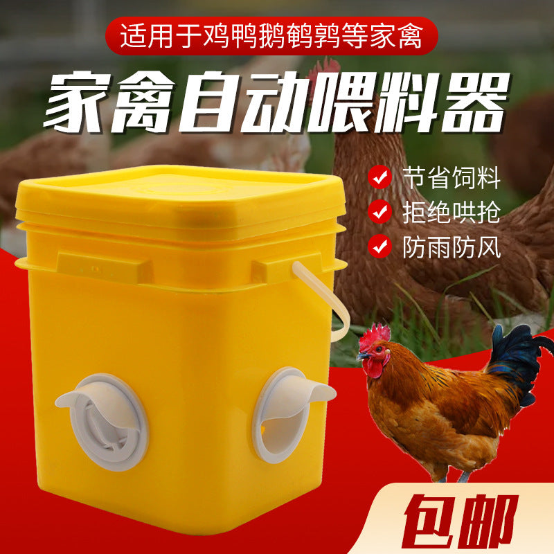 Automatic Poultry Feeder for Chickens, Ducks, and Geese