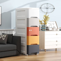 Slim Gap Storage Cabinet with Drawers - Multi-layer Plastic Organizer for Bathroom Kitchen Narrow Spaces