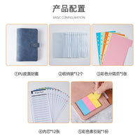 A6 Faux Leather Notebook with Zipper Pouch and Budget Sheets, Vintage Style Journal Diary