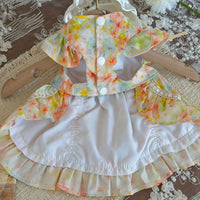 Pet Princess Dress with Ruffle Trim and Irregular Hem in Ginger Yellow