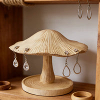 Naturalist Mushroom Jewelry Holder for Dresser & Desk, Earring Organizer & Display Stand, Creative Gift for Friends