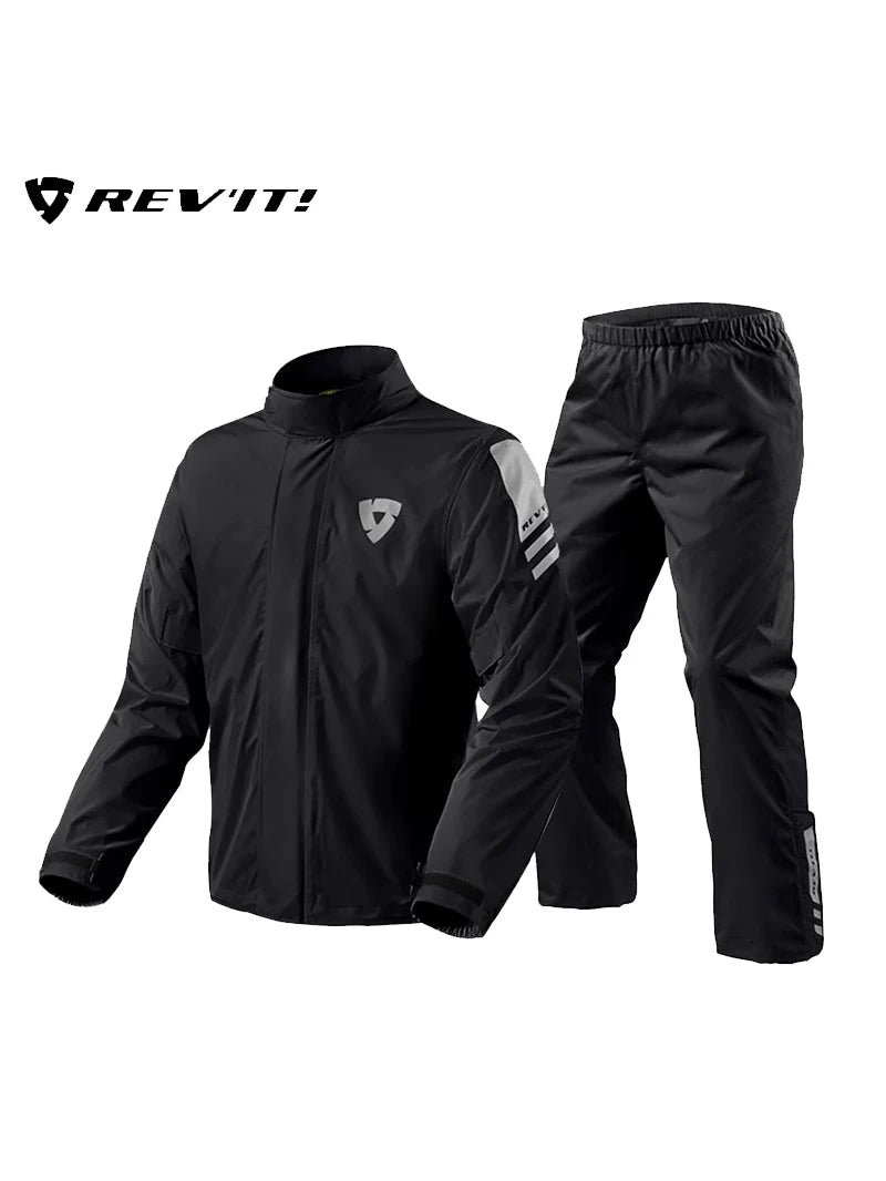 REV'IT! Adult Motorcycle Rain Jacket and Pants Set for Men and Women, Hurricane 4 / Akron 4