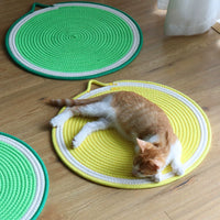 Hand-Woven Cotton Rope Cat Paw Pad - Scratch-Resistant Pet Sleeping Mat