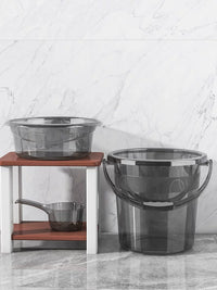 Transparent Thickened Plastic Bucket with Handle for Home, Dorm, Laundry, and Bath