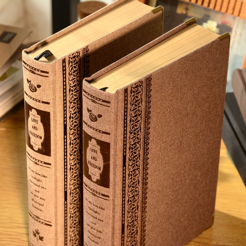 Love and Freedom A5 Hardcover Journal with Corner Protectors, Lined or Blank Kraft Paper Pages