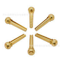 Acoustic Guitar Bridge Pins Pure Brass Solid Cone Endpins for Folk Guitar