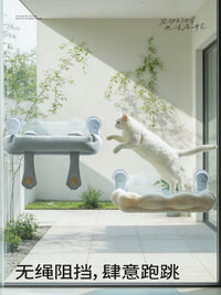Cat Window Perch Hammock with Suction Cups, All-Season Glass Mounted Cat Bed for Balcony Viewing